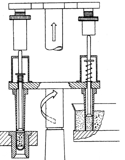 Intermittent dosator filling